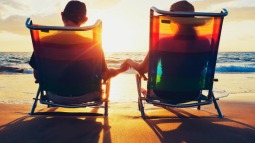 couple sitting at the beach