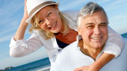 mature couple on the beach