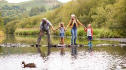 grandparents on vacation with grandchildren