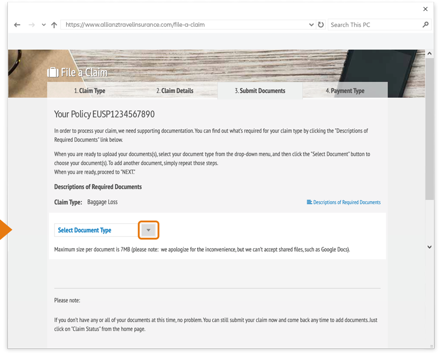 Allianz - Document_Upload_Step1
