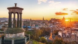 Edinburgh skyline at sunset