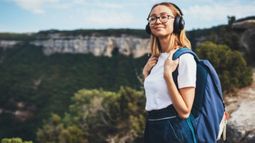 Traveler with Headphones