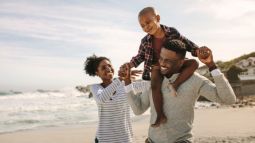 family at the beach on vacation